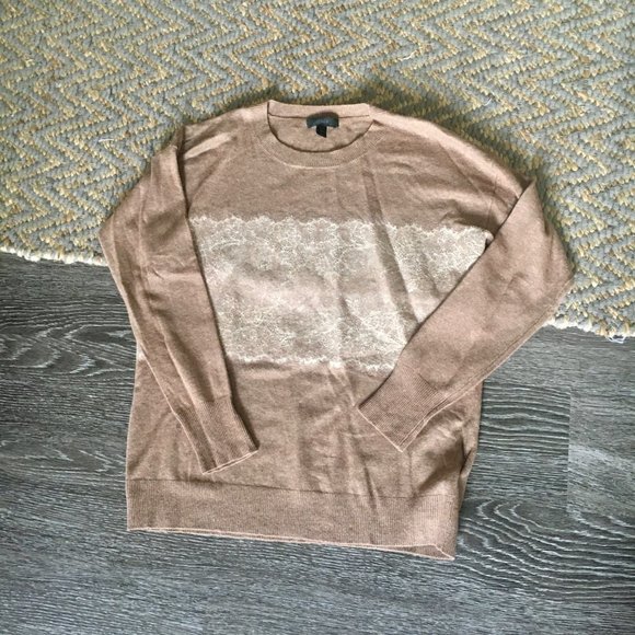 J. Crew | Light Brown Sweater with Lace (XS) - Picture 2 of 6